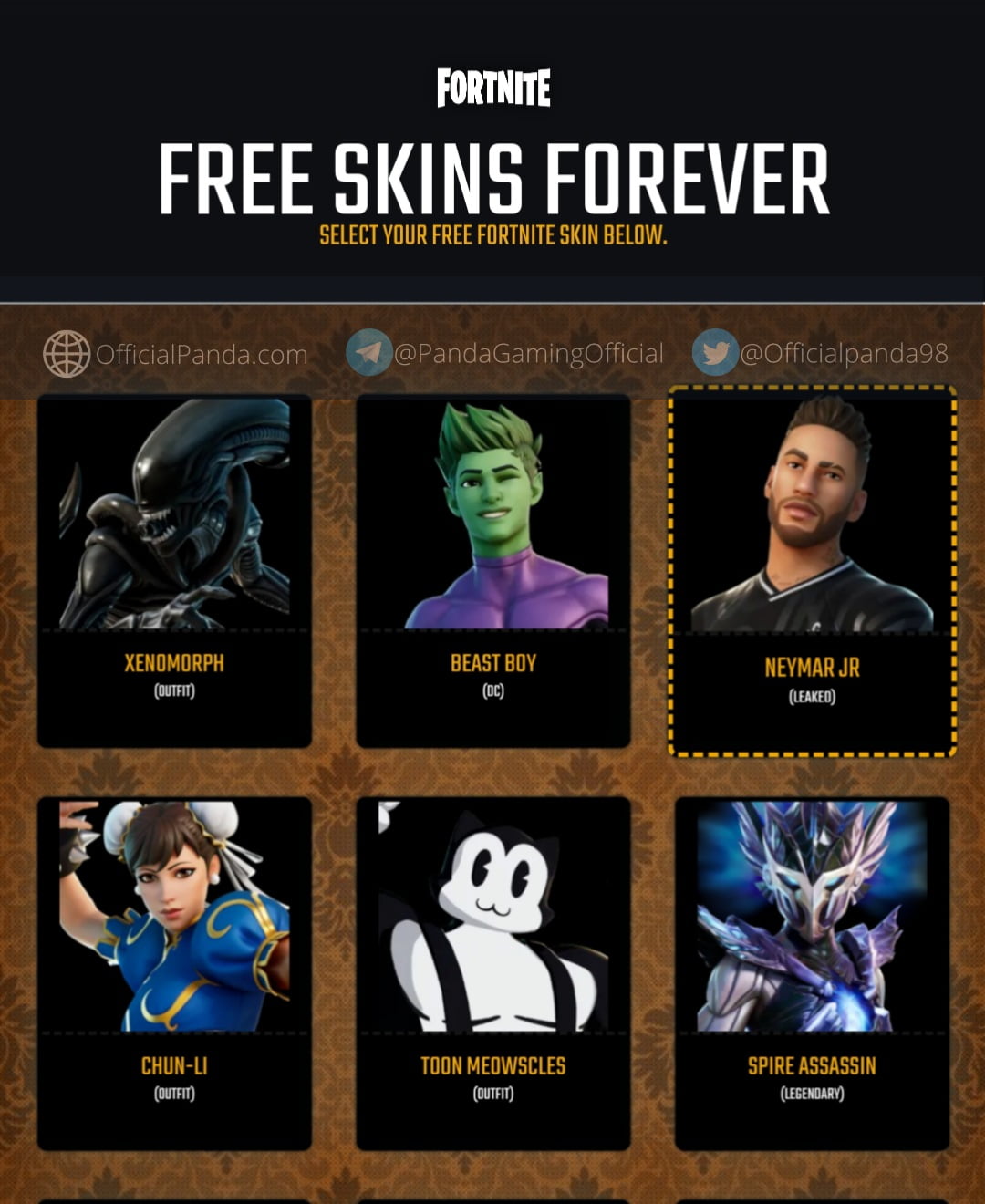 fortfame.com free Fortnite skins
