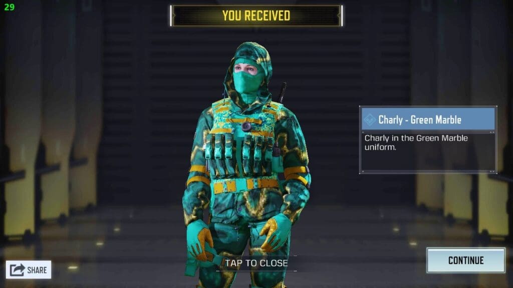 Unlock Charly Green Marble COD Mobile