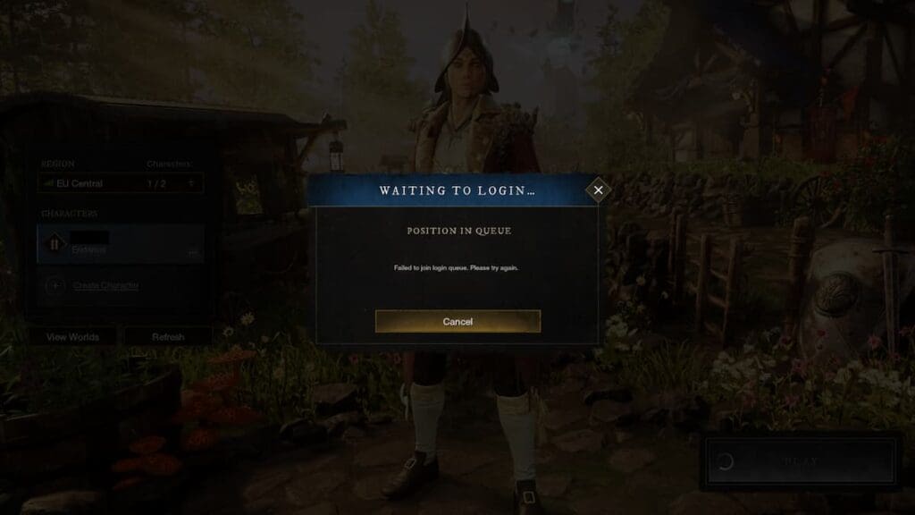 Failed to Join Login Queue New World