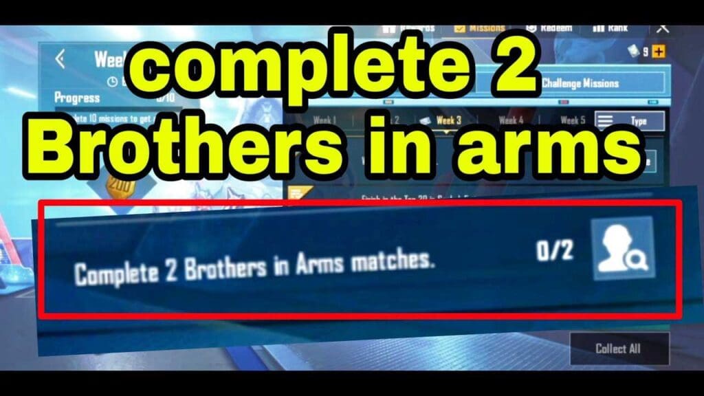 2 Brothers in Arms Matches BGMI RP Mission