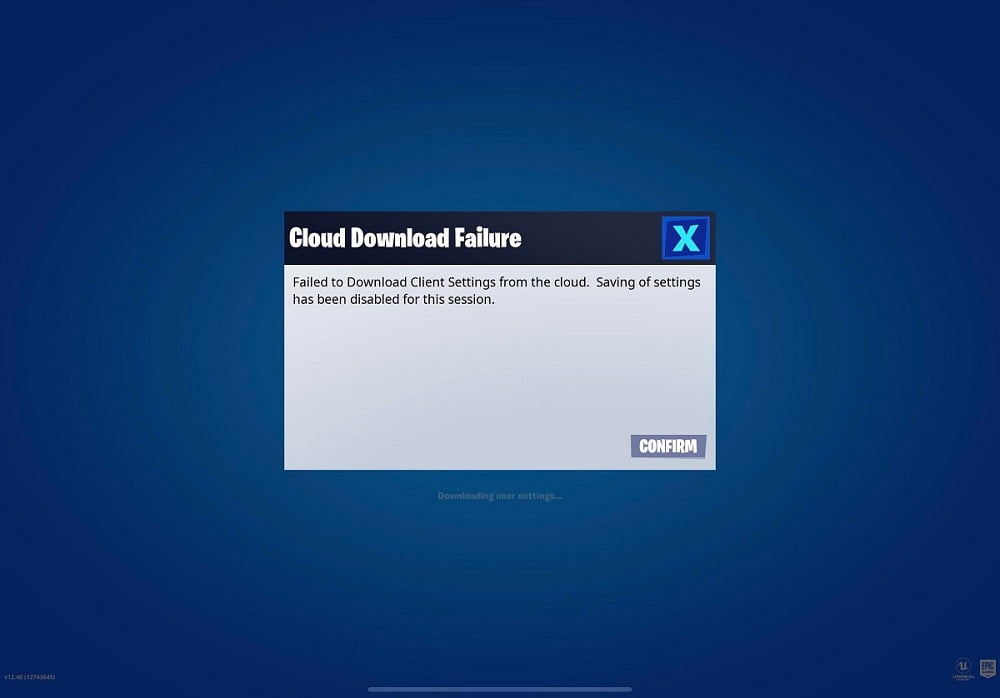 Cloud Download Failure Fortnite