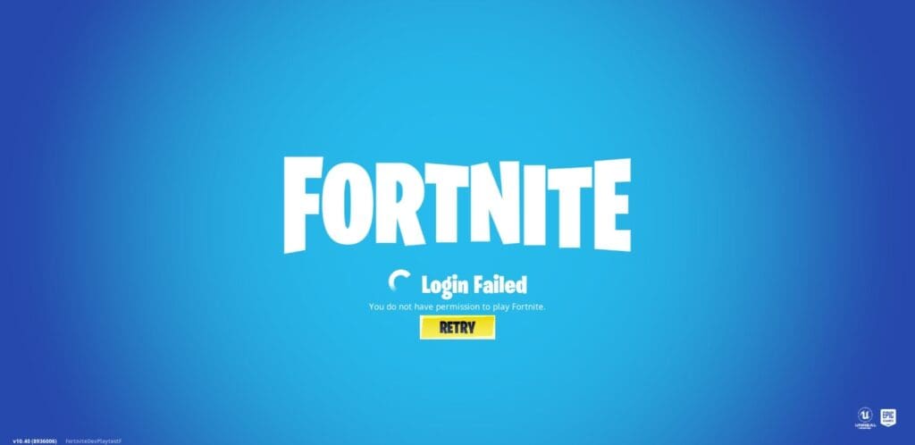 You Do Not Have Permission to Play Fortnite Error