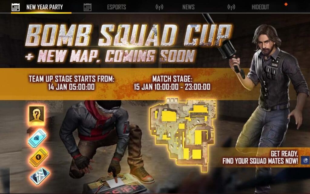 free fire bomb squad cup 2022