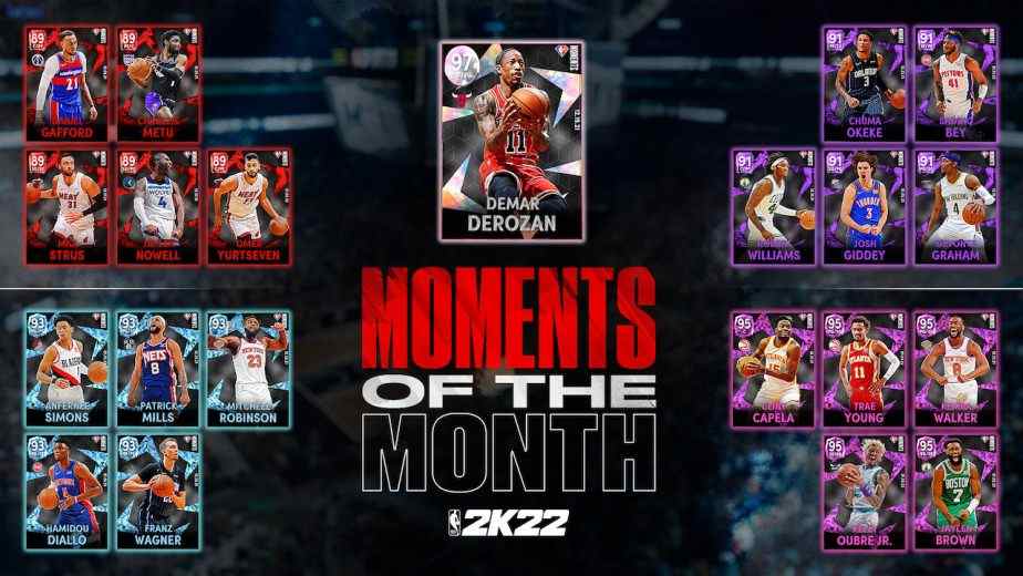 NBA 2k22 Moments of The Month Challenges