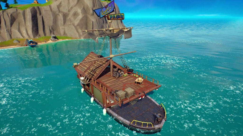 visit Adrift or Pawntoon in a motorboat in Fortnite Chapter 3