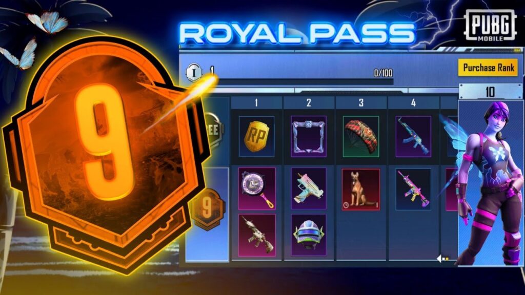 PUBG M9 Royale Pass 1 to 50 Level RP Rewards