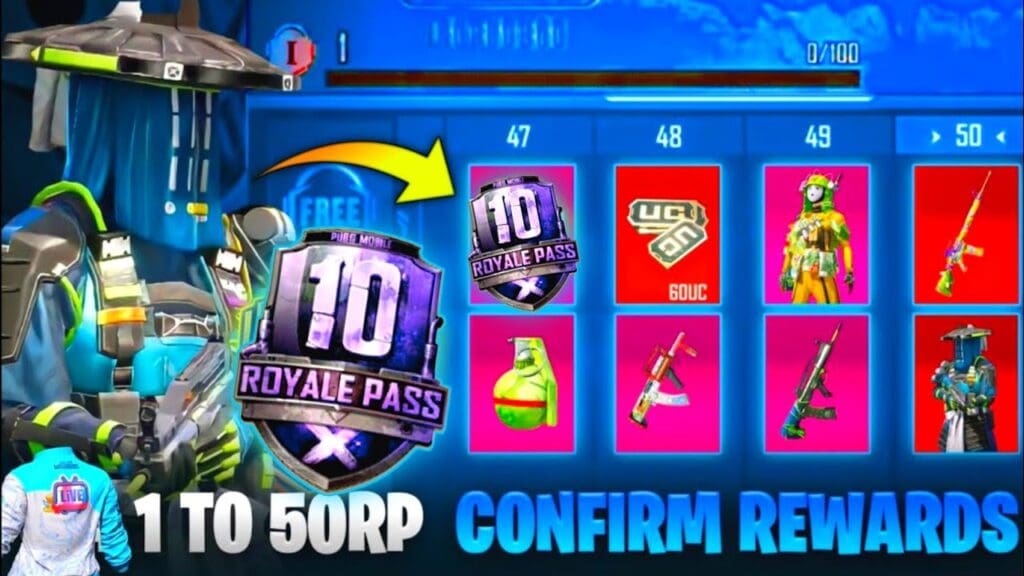 M10 Royal Pass Leaks ! 1 To 50 RP Rewards 