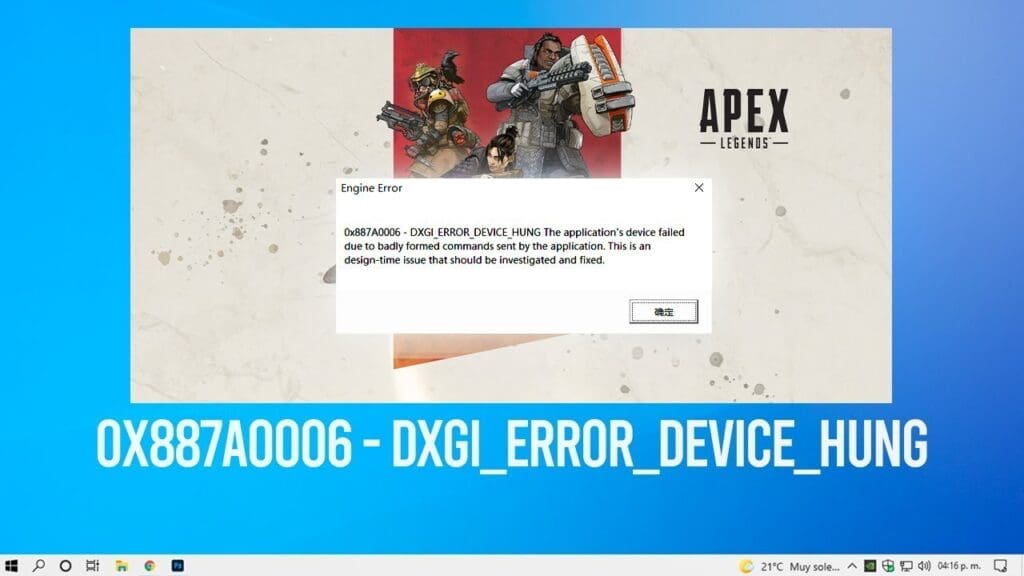 0x887a0006 Dxgi Error Device Hung Apex Legends