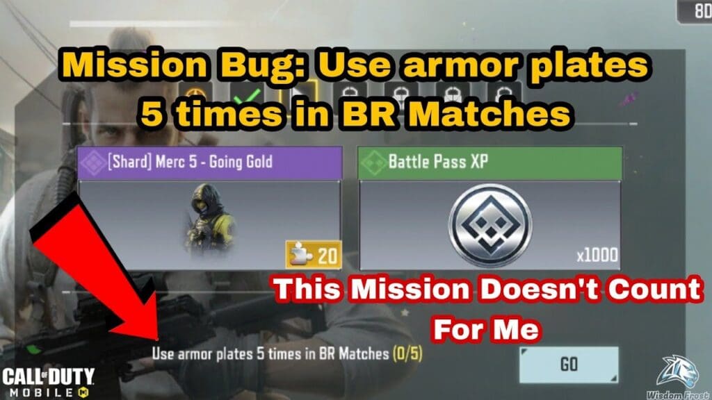 Call of Duty Mobile Use Armor Plates 5 Times in BR Matches Bugged Mission