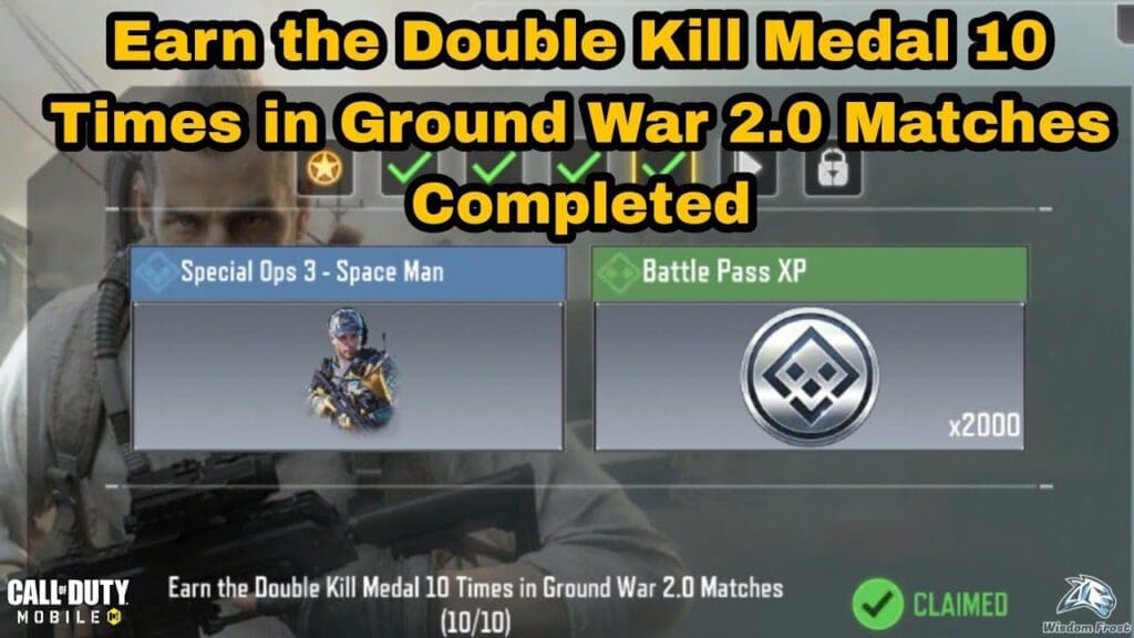 Call of Duty Mobile Earn The Double Kill Medal 10 Time in Ground