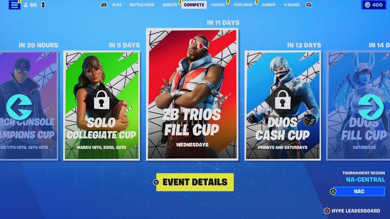 Win the Zb Trios Fill Cup in Fortnite