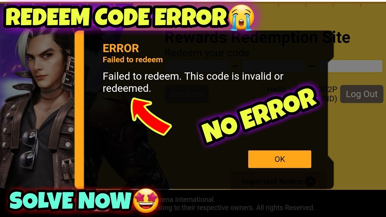 Error Failed To Redeem - This Code Is Invalid Or Redeemed!