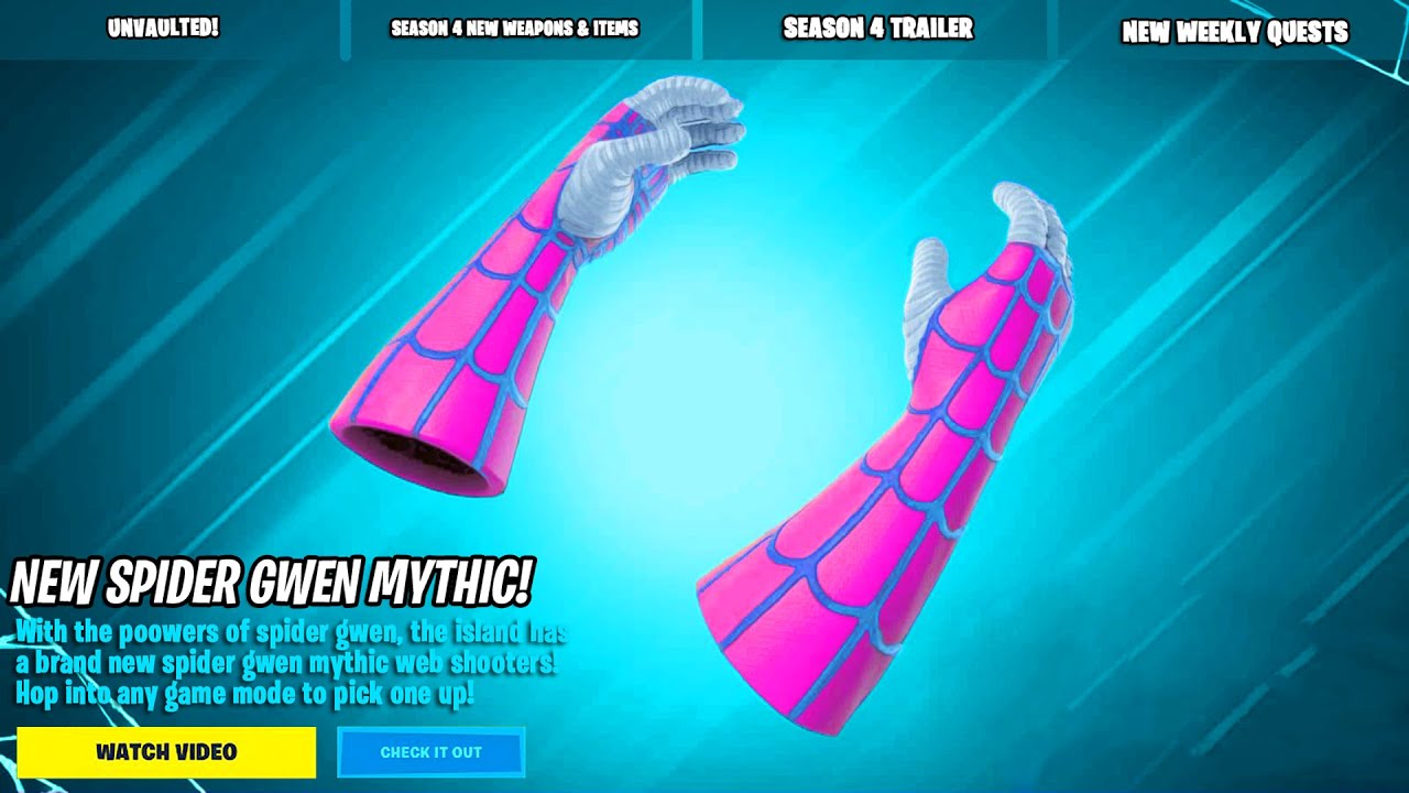 How to EASILY Collect the Spider Verse Web Shooters - Purchase an item from Gwen Fortnite