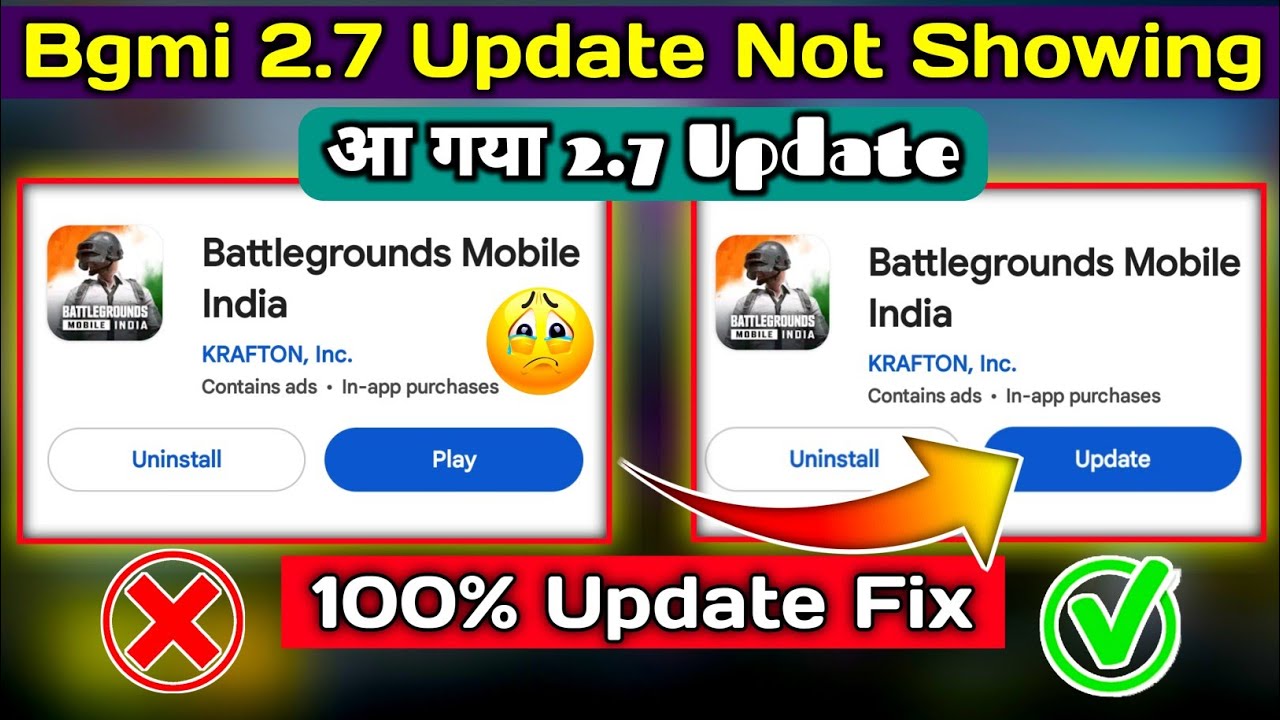  Bgmi 2.7 update not showing in play store