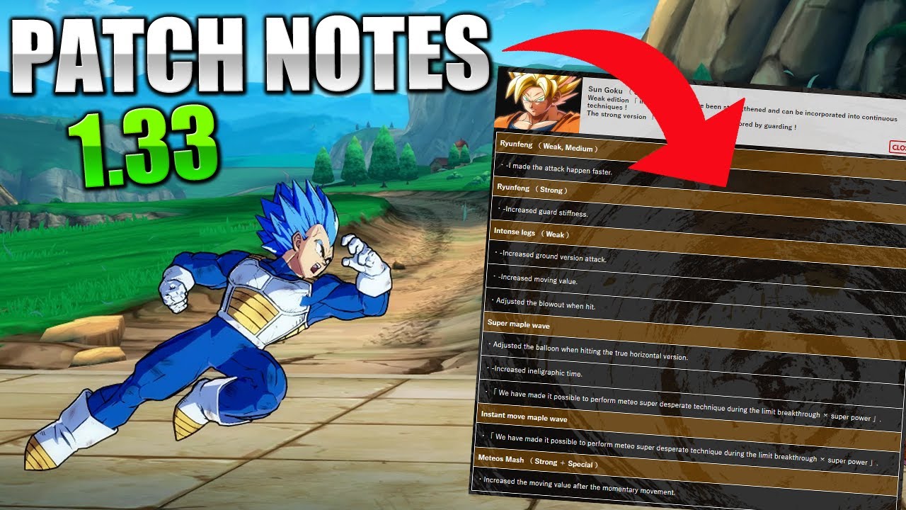 DBFZ Patch Notes 1.33
