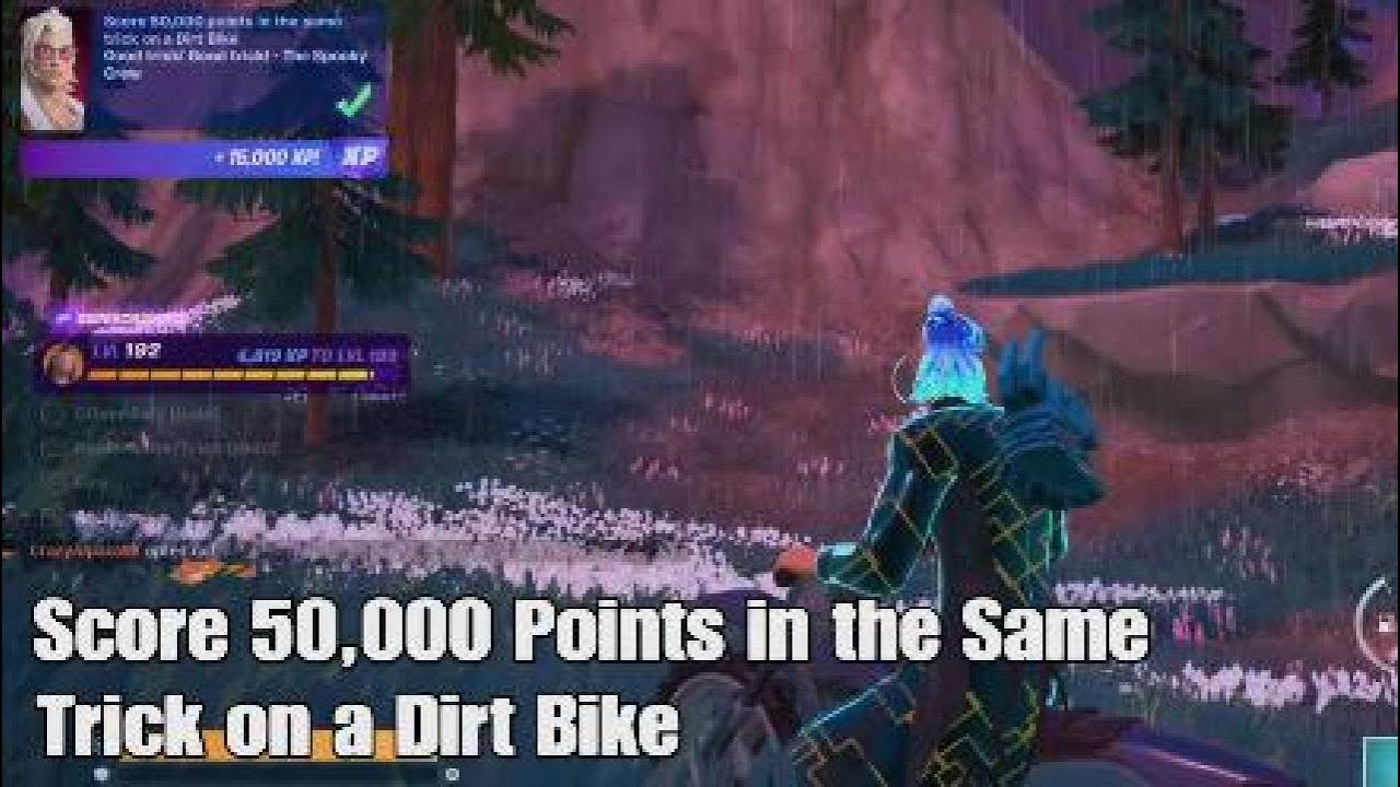 Score 50000 Points in The Same Trick on a Dirt Bike Fortnite