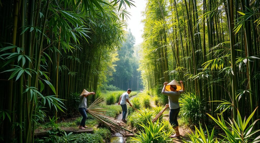 Bamboo shoot harvesting