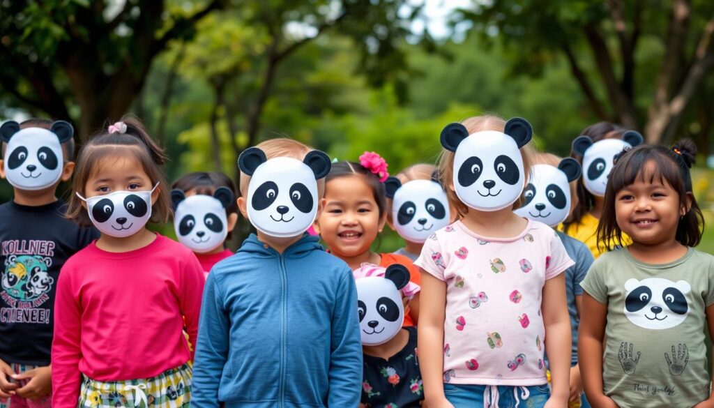 Kids panda masks