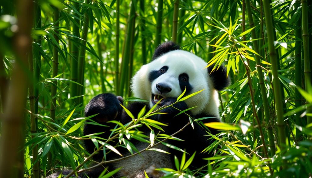 Panda eating bamboo