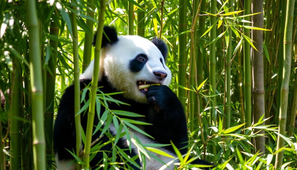 panda eating bamboo