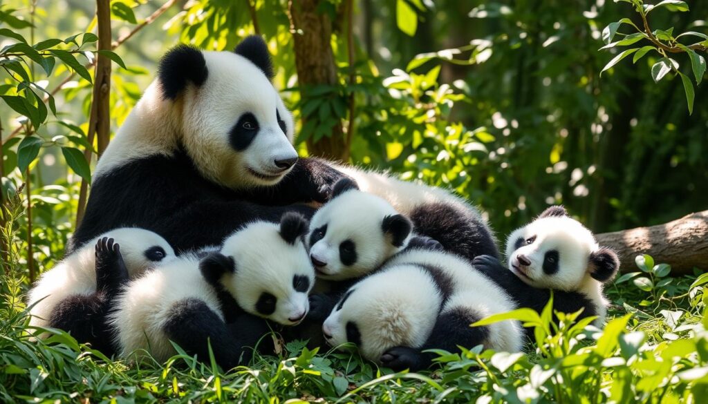 panda family