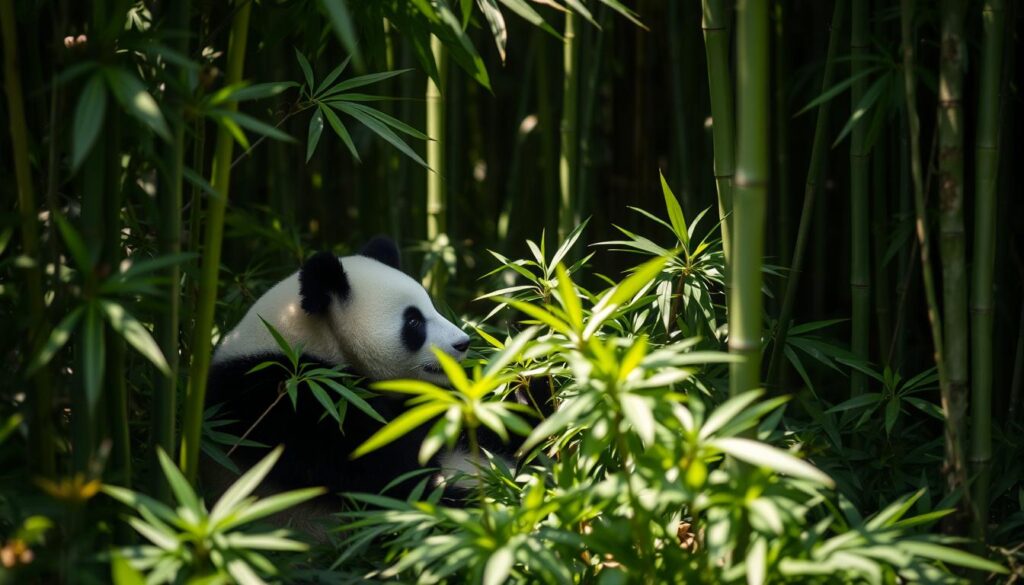 panda in bamboo forest