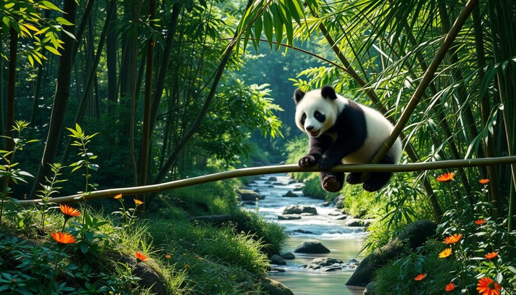 panda in natural habitat