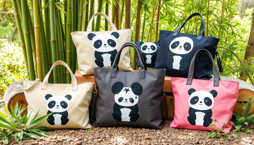 panda-themed eco bags